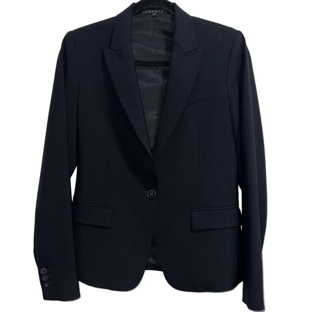 Theory Gabe B 2 Urban 1 Button Blazer In Black
